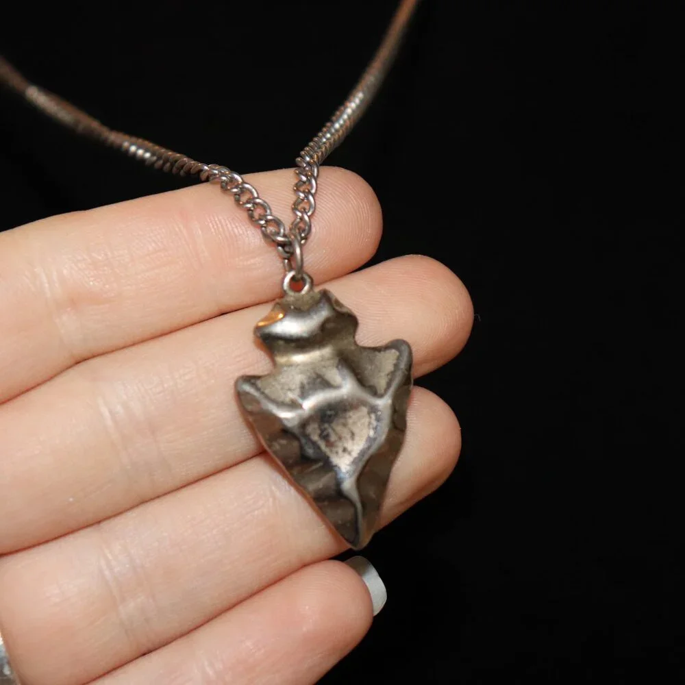 ➶ Vintage Silver Arrow Pendant Necklace 22.5